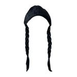 Blue Planet Fancy Dress Childrens Kids Girls Scary Schoolgirl Plaits Wig Black for Halloween Aged 6-12 Years