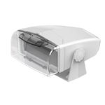 Dual Electronics MH200 Universal Gimbal Marine Radio Housing Unit, Transparent Fold-Down Door, Fully Enclosed Design, Single DIN, White