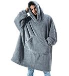 AUTUCAU Oversized Sherpa Hoodies,Cozy Soft Warm Wearable Blanket with Giant Pocket, One Size for Men Women Adult Teens