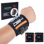 Magnetic Wristband Wrist (2 Pack) 15 Strong Magnets Tool Belt for Holding Screws, Nuts, Nails and Bolts Gadgets Organizer