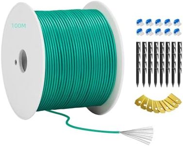 100 m Universal Boundary Cable for Robotic Lawnmower - Headley Tools Boundary Wire Contains 50 x Pegs + 10 x Cable Connectors + 9 x Titanium Blades Compatible with Gardena/Husqvarna/Worx