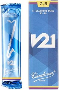 Vandoren CR8225 V21 Bass Clarinet Reeds Box of 5, Strength 2.5