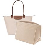 LOUKAYCCI Felt Purse Organizer Insert for Longchamp Le Pliage M Handbag Insert (Medium Beige)