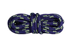 Mountval Laces, Performance Shoe Laces For Hiking And Outdoor Boots, Ultra Strong, Made In Europe, 1 Pair (120 Cm - 48 Inch - 6 To7 Eyelet Pairs / 5750 - Dark Blue With Green)