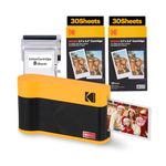 KODAK Mini 2 ERA 4PASS Portable Photo Printer, Initial 8 Sheets + 60 Sheet Pack Bundle, Yellow