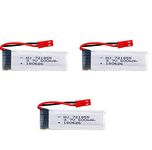 YUNIQUE GREEN-CLEAN-POWER - Rechargeable Lipo Battery 3.7V 500mAh 3 Pcs | Compatible with Quadcopter Drones UDI U817, U817C, U817A, U818A, WLtoys V959 and More, 57x17x8 mm - 16 Gr, Silver