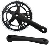 WEERAS Urban Folding Bicycle Crank Set Single Tooth Disc 46T 130BCD 170mm Crankset is Suitable for Most Single Speed Bicycles