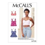 McCall Pattern Company McCall's M79585A Women's Close Fit Crop Tank Top Sewing Patterns, Sizes 4-22, various, WHITE