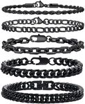 VNOX Black Chain Bracelet for Men -