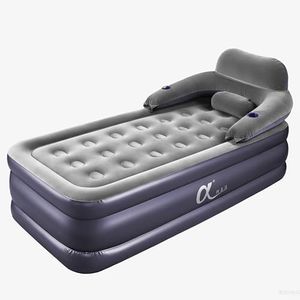 A-ER-FA Twin XL Air Mattress with Headboard and Built in Rechargeable Air Pump & Cup Holder – Premium Comfort Blow Up Mattress & Inflatable Mattress, Colchon Inflable Air Bed for Guests & Home Use