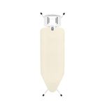 Brabantia Ironing Board C, 124x45cm - Ecru | 100% Fairtrade Cotton | Stable & Large Ironing Board | Foldable with Adjustable Height & Solid Steam Iron Rest | Fairtrade & C2C Certified