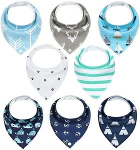 Yoofoss Baby Bibs 8 Pack Soft and Absorbent for Boys & Girls - Baby Bandana Drool Bibs