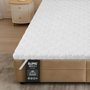 SLIPIO Matratzentopper 100x200 cm | 5 cm Höhe | Ergo+ orthopädischer Komfortschaum | Waschbar & Hypoallergen | Mattress Topper 100x200