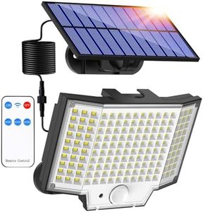 Haokiang Lampe Solaire Exterieur Jardin 1 Unité 2000lm Ip65 Capteur 270° 3 Modes Lumiere Solaire Exterieur Lampe Solaire Eclairage Exterieur Solaire Projecteur Solaire Exterieur Luminaire Exterieur