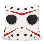 mytag Golf Club Head Covers Mallet Putter Cover Hockey Goalie Mask Strong Magnetic Headcovers for Taylormade Spider Bettinardi Putters, White