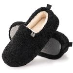 RockDove Women's Faux Shearling Closed Back Slipper with Memory Foam, Size 10 US Women, Black