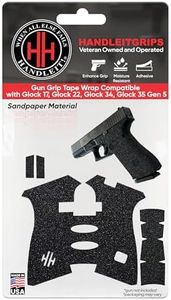 Handleitgrips Gun Grip Tape Compatible with Glock 17, Glock 22, 34, 35 Gen 5 - Black Sandpaper Pistol Grip Tape, Easy Installation, Gun Parts & Accessories, Veteran Owned, Made in USA