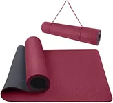 IUGA Yoga Mat Non Slip Anti-tear Pilates Mat Eco Friendly Hot Yoga Mats Thick for Workout & Exercise(72"x 24"x 6mm)