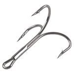 Classic Treble Fishing Hooks, 20pcs High Carbon Steel Treble Hooks Strong Sharp Round Bend Treble Fish Hooks Silver Triple Hooks Size 4/0-10/0 for Lures Baits