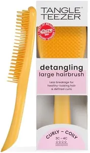 Tangle Teezer Ultimate Detangler Hair Brush, Dry & Wet Hairbrush, Reduces Frizz & Breakage, for Curly to Coily, 3C to 4C Hair Types, Large, Yellow Daffodil