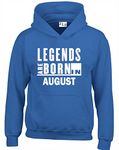 JLB Print Legends are Born in August Funny Cool Premium Quality Unisex Hoodies for Men, Women and Teens Royal