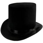 Black Felt Top Magician Costume Hat by Funny Party Hatsâ® (Black - 1 Pack)