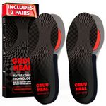 2 Packs of Work Orthotic Insoles - for Plantar Fasciitis Men Women Boot - Anti Fatigue Medium Arch Shoe Insert Work Flat Feet Insoles (Gray, L)