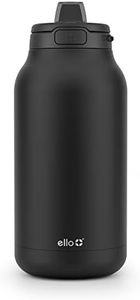 Ello Hydra Half Gallon Vacuum Insulated Stainless Steel Jug with Locking, Leak-Proof Lid and Soft Silicone Straw, Metal Reusable Water Bottle, Keeps Cold All Day, 64oz, Black