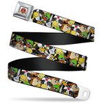 Buckle Down Men's Seatbelt Belt XL, Looney Tunes Character Stacked Collage, 1.5" Wide-32-52 Inches