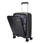 American Tourister Liftoff FTL|Small Size Cabin Trolley Bag (55 cm)|360° 8 Wheel Spinner Travel Luggage with Laptop Compartment|Hard Case Polypropylene Suitcase|Recessed TSA Lock with USB Port|Black