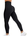 Women's Seamless Leggings Smile Contour High Waist Workout Gym Yoga Pants Black S