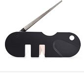 Llzzy Pocket Knife Sharpener Multifunction Keychain Foldable Sharpening Stone Ceramic Tapered for Survival Hunting Fishing Camping