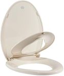 Toilet Seat, Elongated Toilet Seat with Toddler Seat Built in, Potty Training Toilet Seat Elongated Fits Both Adult and Child, with Slow Close and Magnets- Elongated Almond