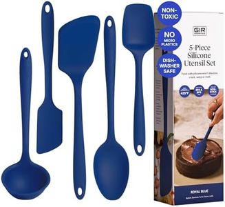 GIR: Get It Right - 5 Piece Essentials All Purpose Set - Ladle, Spatula, Flip, Spoon & Spoonula, Non-stick, Heat Resistant, Dishwasher Safe, Kitchen Utensils, Baking Supplies - Royal Blue