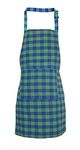 GLUN Waterproof Unisex Kitchen Apron Checkered with 2 Big Size Front Centre Pocket and Adjustable Neck Strap (Blue-Green)