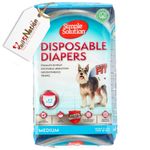 Simple Solution Disposable Diapers for Female Dogs,Absorbent Wetness Indicator,Leak Proof,Adjustable Fasteners,Lasting Dryness XTails Nation|Packof 12 (Medium | Weight: 11-23 KG | Waist: 38-58 CM)