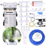 GIGAWATTS Misting Cooling System with 50Ft Hose Pipe 11 Nozzles & 8 Connectors DIY Mist Kit Outdoor Garden Irrigation Kit for Sanitization Fogging Balcony Lawn (Pack of 1)