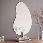 Navaris Elegant Wavy Mirror - Scratch Proof & Versatile, Wavy Squiggle Wall Mirror - Decorative Modern Design Suitable for Vertical or Horizontal Installation on Walls - 75 x 52 cm