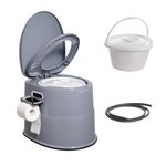 VEVOR Portable Toilet for Camping, Porta Potty with 1.3 Gal Detachable Inner Bucket & Removable Paper Holder, Commode with Dual Lids, Travel Toilet for Adults Kids Outdoor Camping Car Long Road Trips