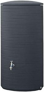 Regentonne anthrazit Regenwassertank Novara 285 Liter aus UV- und witterungsbeständigem Material. Regenfass BZW. Regenwassertonne mit kindersicherem Deckel und hochwertigen Messinganschlüssen