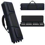 tingroun 88 Key Keyboard Case With Wheels| Portable Padded 88 Piano Case |53" x14.5"x7"| Rolling Keyboard Gig Bag with Handles & Adjustable Shoulder Straps| Sturdy 88 Key Keyboard Bag With 3 Pockets