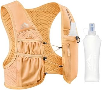 Zelvot Running Vest for Women Men, USA Original Patent, Adjustable Chest Straps Running Hydration Vest with 500ml Soft Flask, Lightweight Reflective Hydration Backpack for Marathon (Orange, M/L)