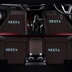 NEXTA 7D Premium Faux Leather II Double Stitching II 7 Layer Protection Custom Fitted Car Floor Tray Mats for Toyota Innova Old (All 3 Rows)- (Coffee)