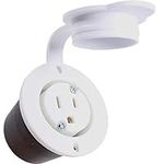 Journeyman-Pro 5279 15 Amp 120-125 Volt, NEMA 5-15 Flanged Outlet, White Commercial Grade, 2 Pole-3 Wire, Straight Blade Plug Charger Receptacle (w/Front & Back Covers)