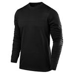 TCA Element Mens Workout Gym Clothing Long Sleeve Running Top For Men - Black Stealth, M