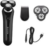 Remington Limitless X5 Rotary Shaver, XR1750AU, Cordless & Waterproof, USB Rechargeable, Moves In Any Direction For a Close Shave, With Detail Trimmer Attachment For Sideburns, Black