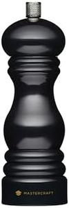 MasterClass Pepper Mill or Salt Grinder with Interchangeable Cap, Black, 17cm