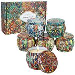 6 Pack Scented Candles Gift Set for Women, Portable Travel Aromatherapy Candles, Natural Soy Wax Gifts Set for Her, Birthday, Valentine's Day, Mother's Day, Christmas