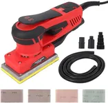 Towallmark Orbital Sander, 2.5 AMP Corded Palm Sander, 6 Speeds Max 10000 OPM Electric Sander for Woodworking with 12 PCS Sandpapers, Detail Sander for Woodworking, Polishing, Sanding