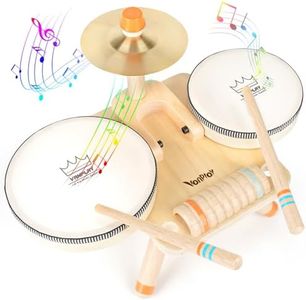 Kids Drum Set for Toddlers 3, Musical Instruments, Wooden Musical Toys, Montessori Sensory Toys for 3 Year Old, Gifts for Baby Girls Boys